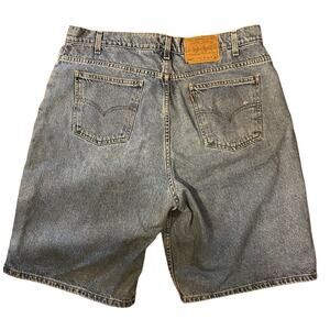 Levi 560 38 x 10 Loose Fit Orange Tab Vintage Denim Faded Jean Shorts Jorts